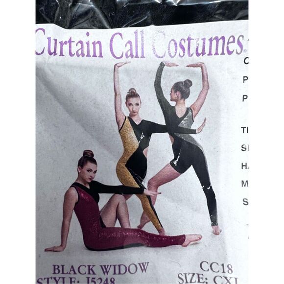 Curtain Call One Leg Dance Costume Leotard Child Size XL CXL Color Guard 3Pc NWT - Picture 6 of 14